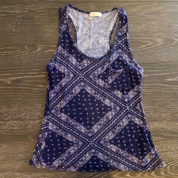 love J Tops - Blue bandana print tank top